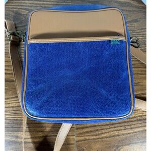 Mad Rabbit Kicking Tiger crossbody Denim Blue Unisex Shoulder Bag Vegan Leather
